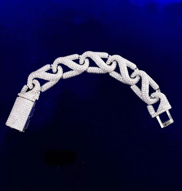Round Cut Moissanite Iced Out Hip Hop Bracelet For Men's