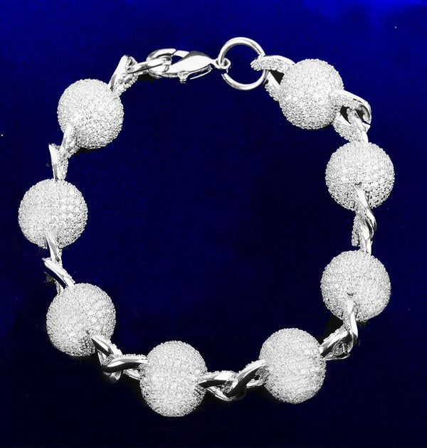 Colorless Moissanite Round Cut Link Bracelet For Men
