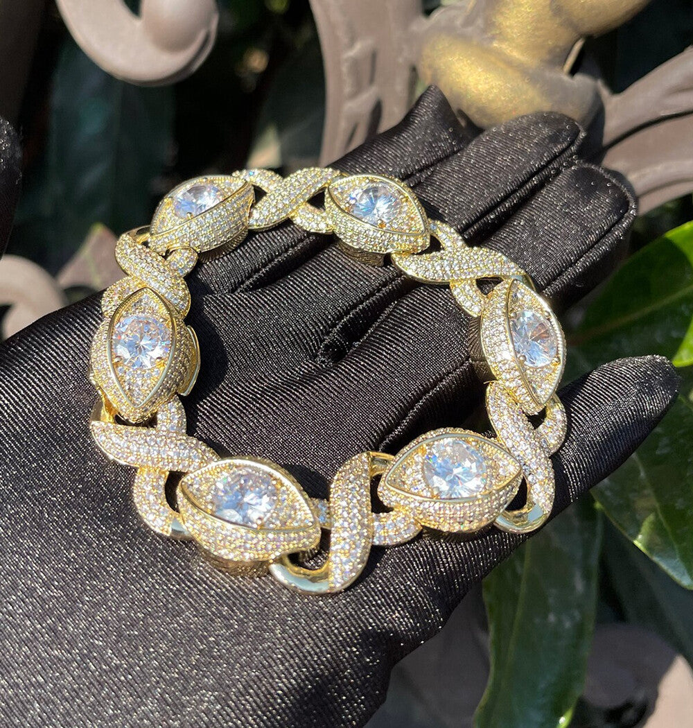 VVS1 Eye Infinity Moissanite Hip Hop Cuban Bracelet