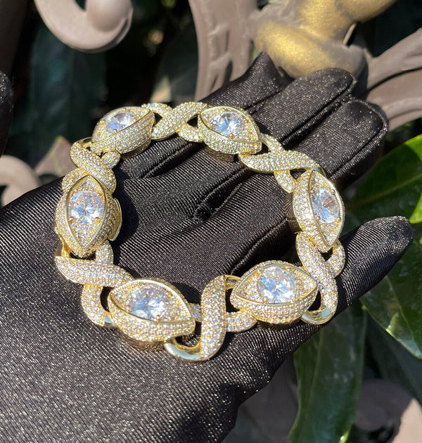 VVS1 Eye Infinity Moissanite Hip Hop Cuban Bracelet