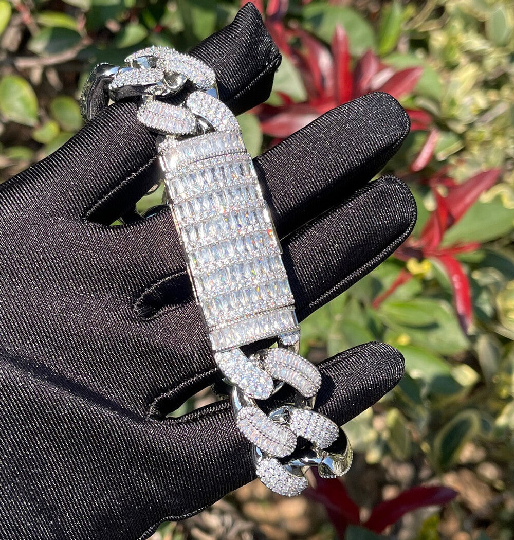 Moissanite Designer Link Cuban Hip Hop Bracelet