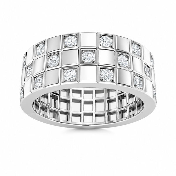 Round Cut Lab Grown Diamond Prong Setting Wedding Band