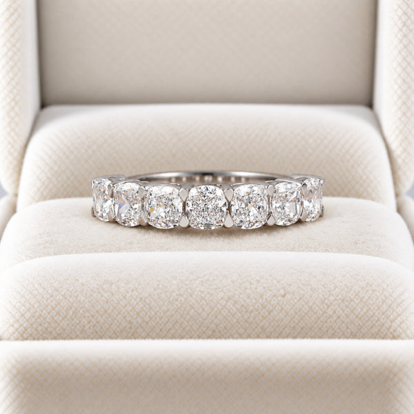 Cushion Cut Lab Grown Diamond Half Eternity Wedding Band