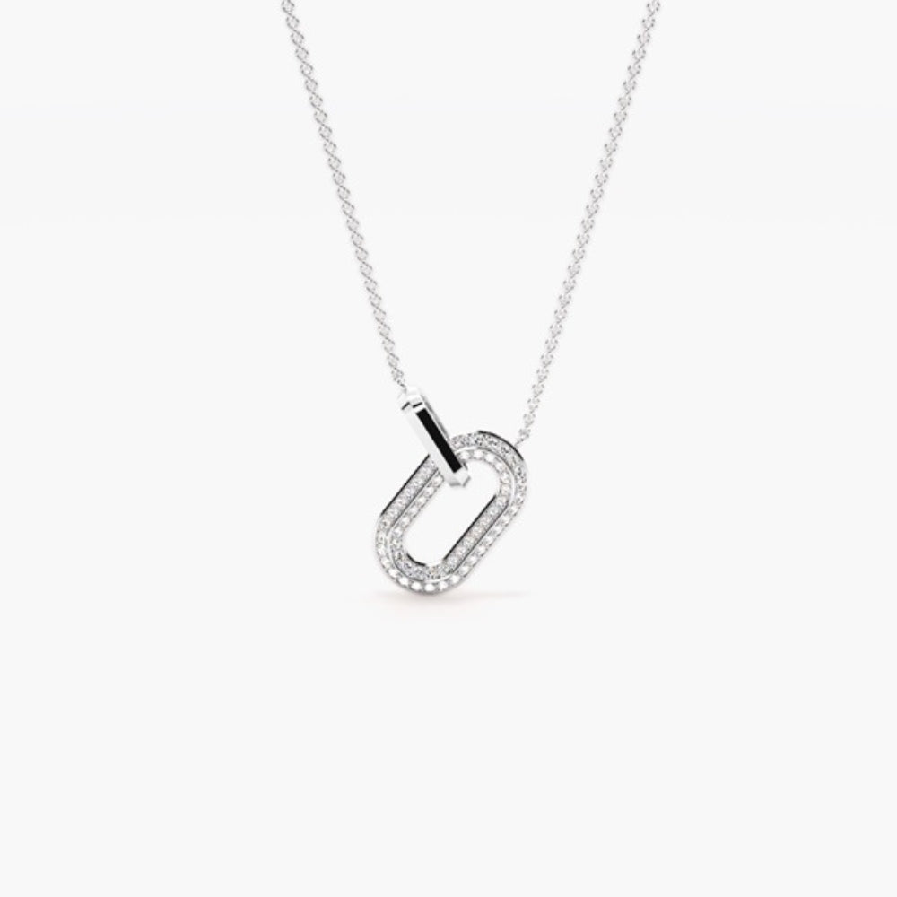 Colorless Round Cut Bezel Set Moissanite Pendant