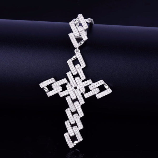 Lab Grown Diamond Round Cut Cross Hip Hop Pendant