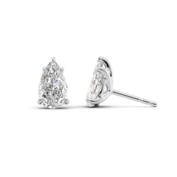 Pear Cut Claw Prong Moissanite Stolitaire Earring