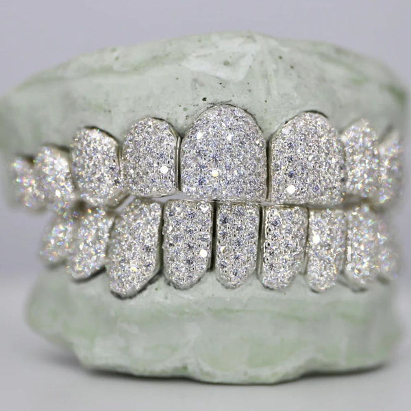 Colorless Moissanite Iced Out Grillz For Him