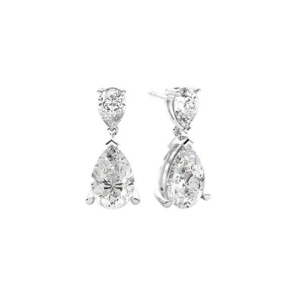 Pear Cut Moissanite Classic Drop Dangle Earrings For Women