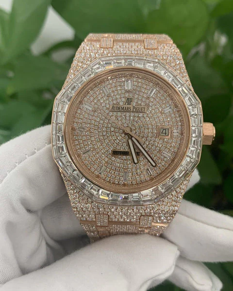 Baguette Cut Iced Out Moissanite Hip Hop Luxury Watch Gift for Groom