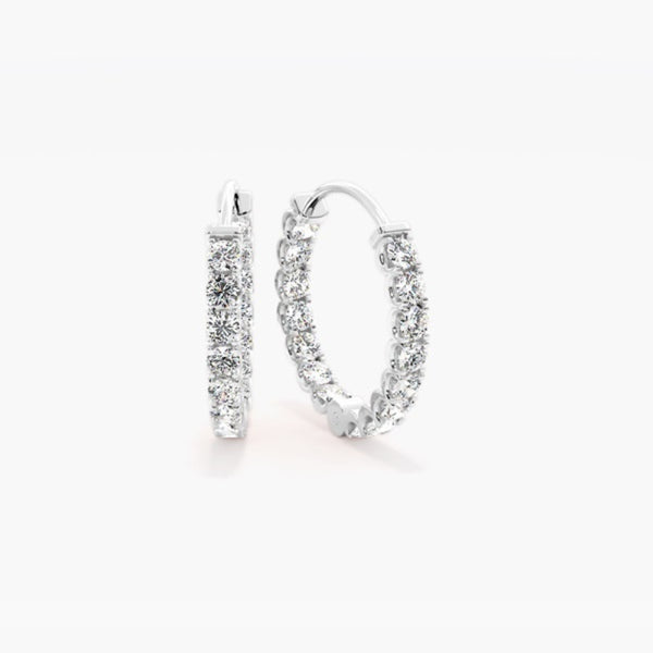 Moissanite Round Cut Elegant Women's Hoop Earrings