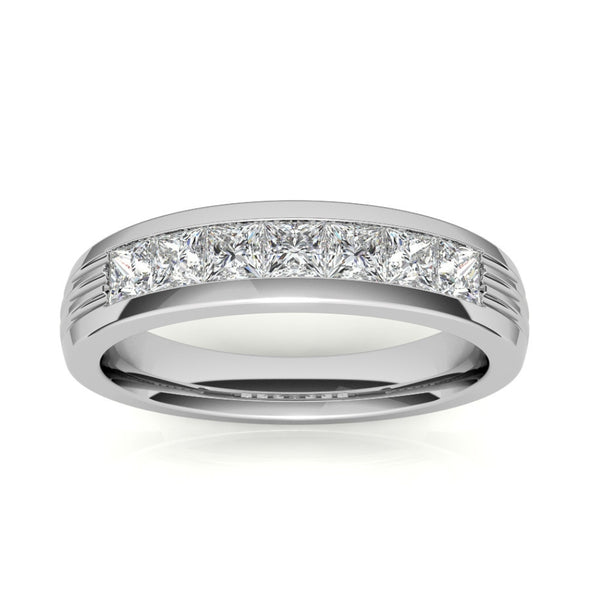Princess Cut Channel Set Lab Grown Diamond Wedding Band