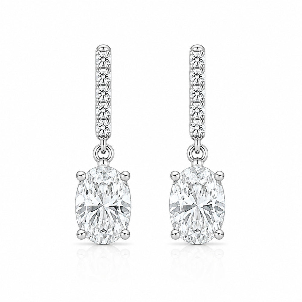 Oval Cut Moissanite Drop Dangle Earrings For Women