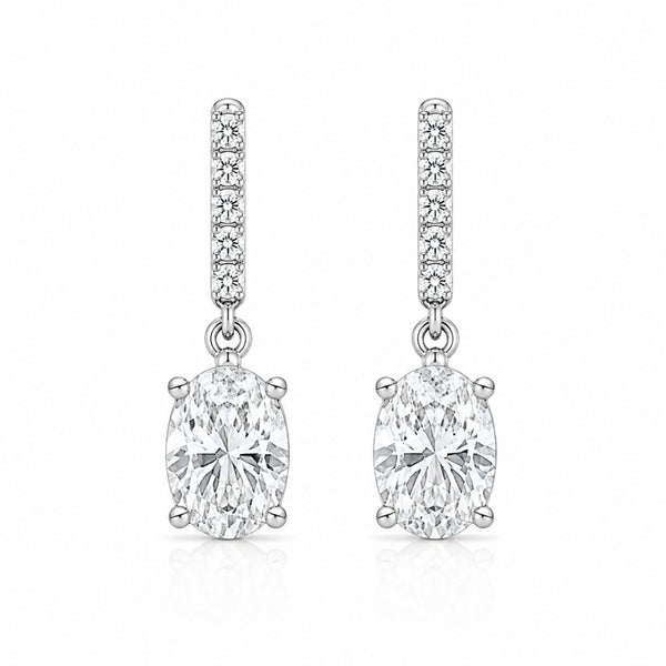 Oval Cut Moissanite Drop Dangle Earrings For Women