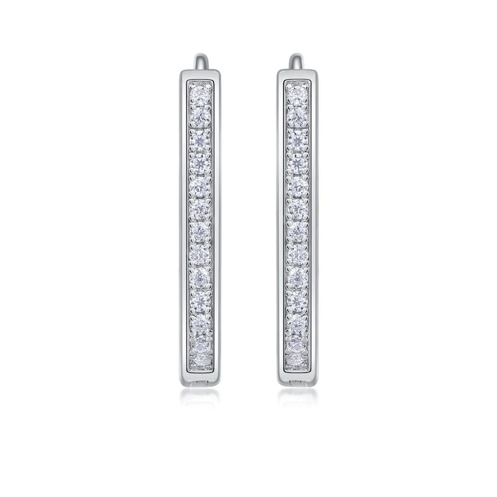 Round Cut Moissanite Pave Set Earrings For Birthday Gift