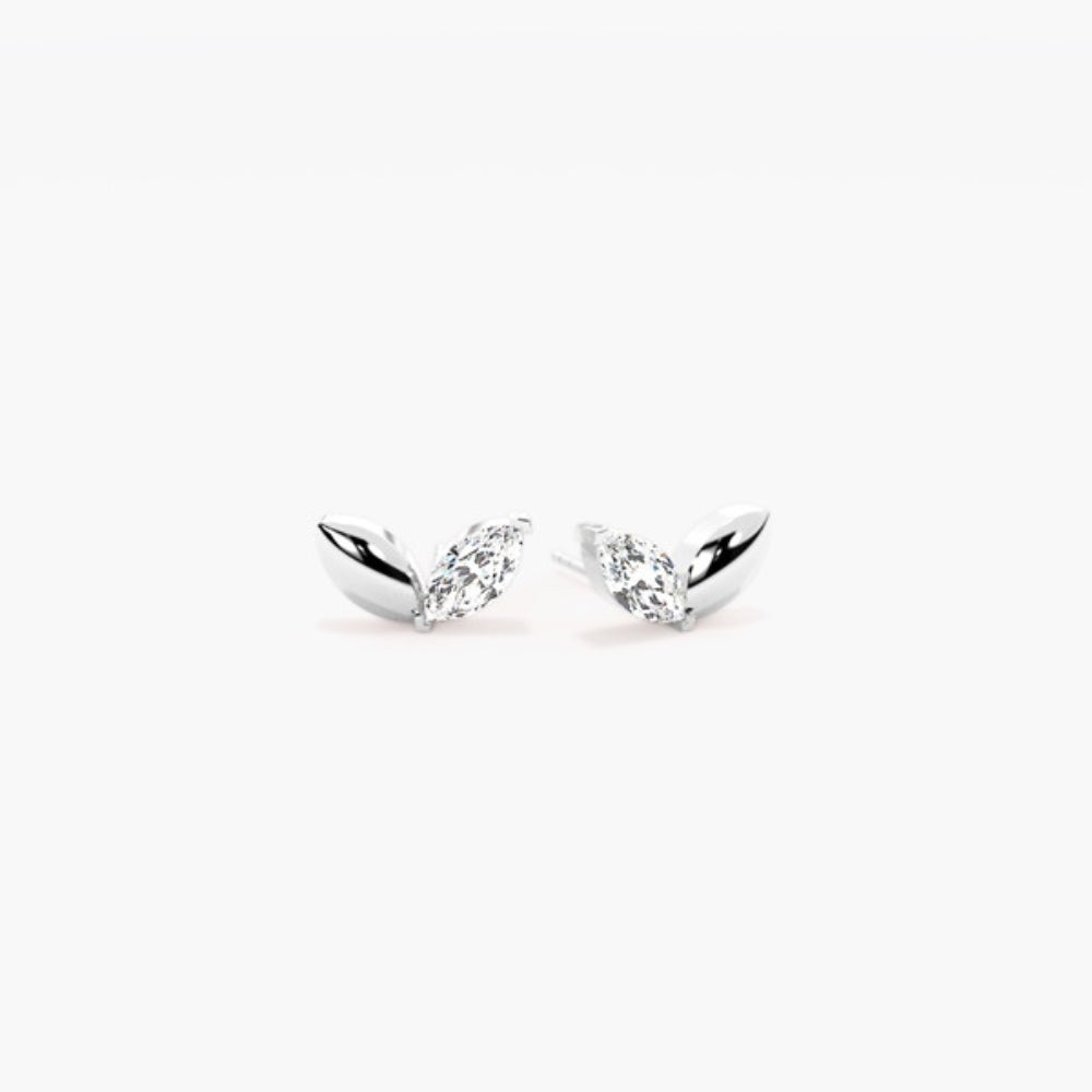 Marquise Cut Colorless Moissanite Stud Earring For Women