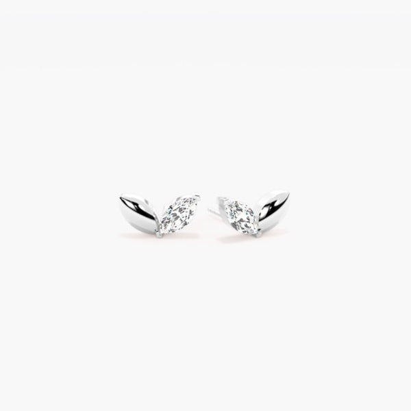 Marquise Cut Colorless Moissanite Stud Earring For Women