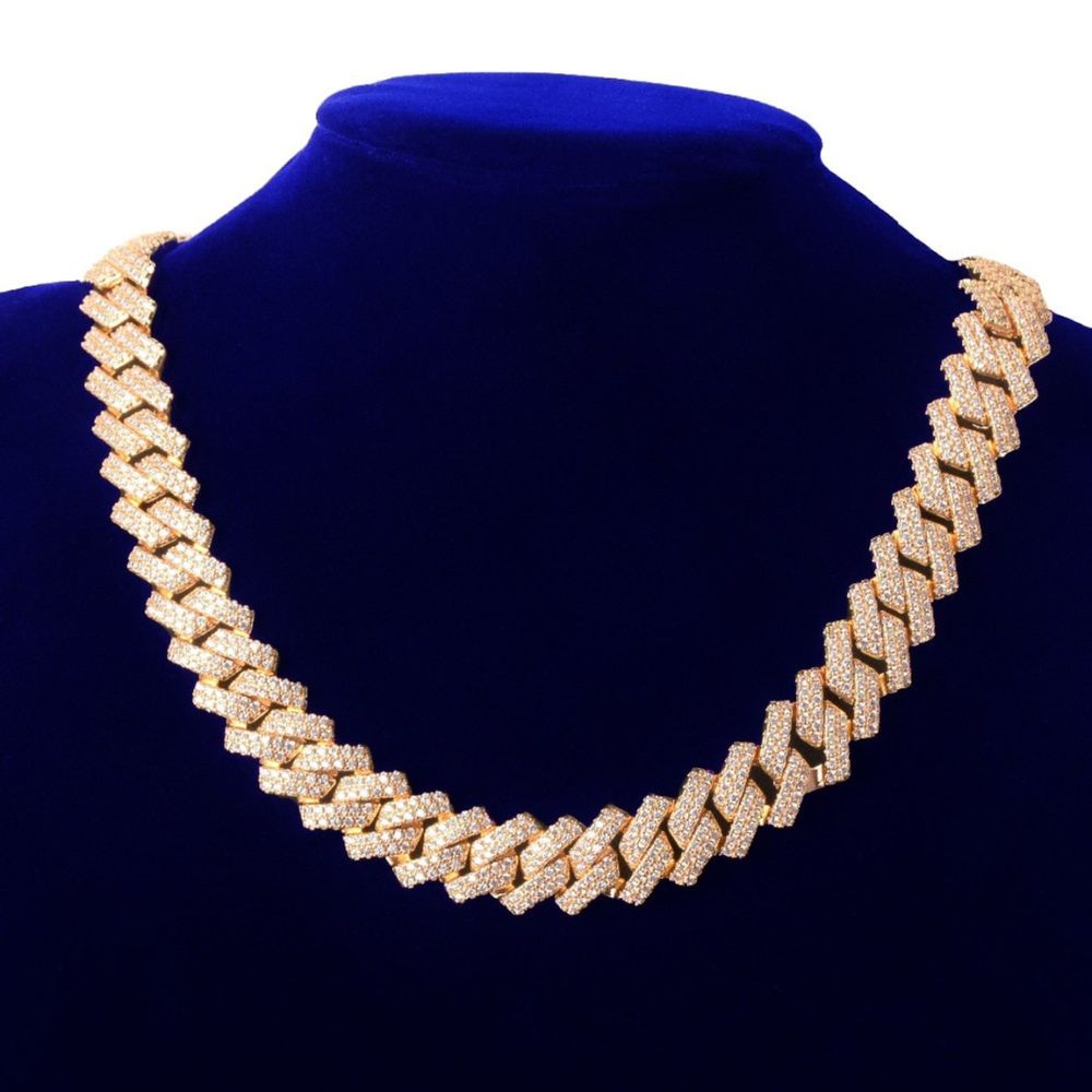 Lab Grown Diamond Round Cut Cuban Link Hip Hop Chain For Men