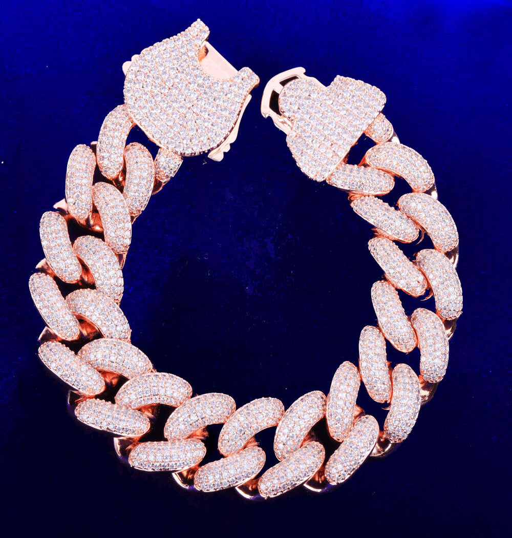 Moissanite Iced Out Cuban Link Hip Hop Bracelet