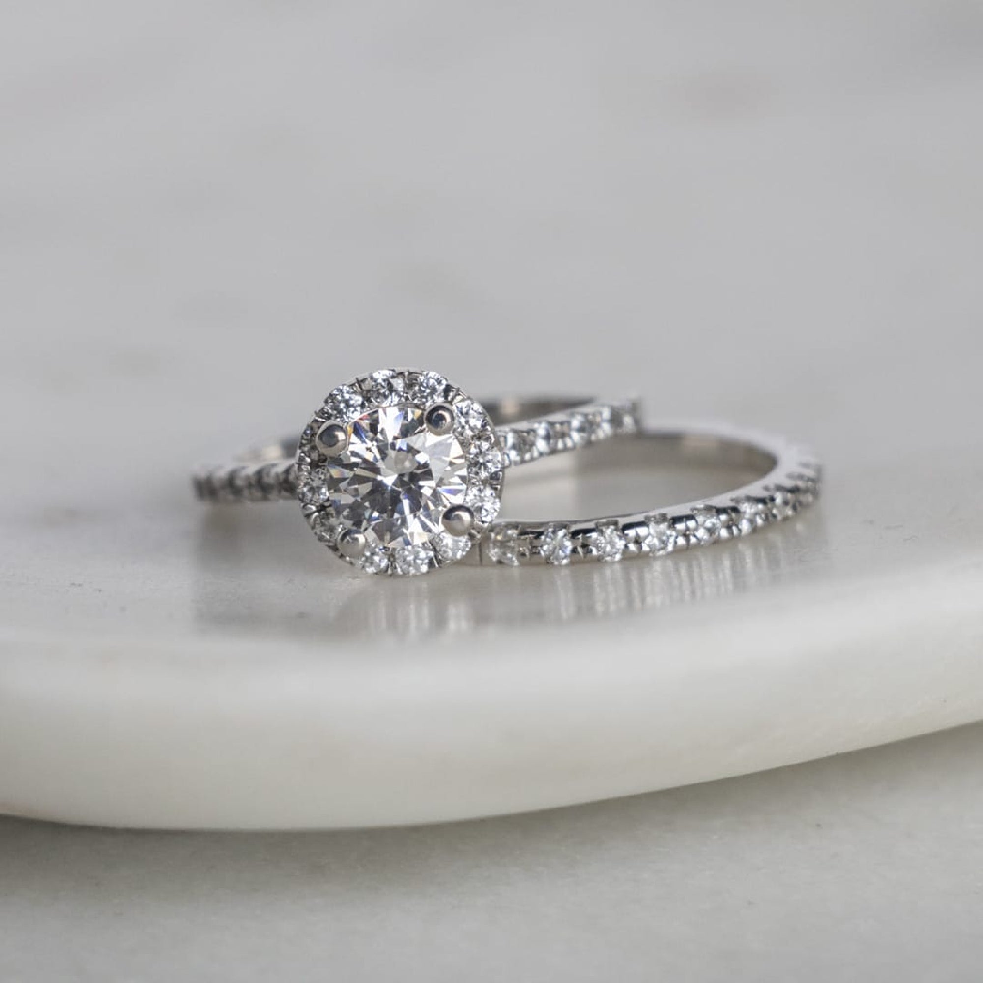 Brilliant Round Cut Halo Moissanite Ring