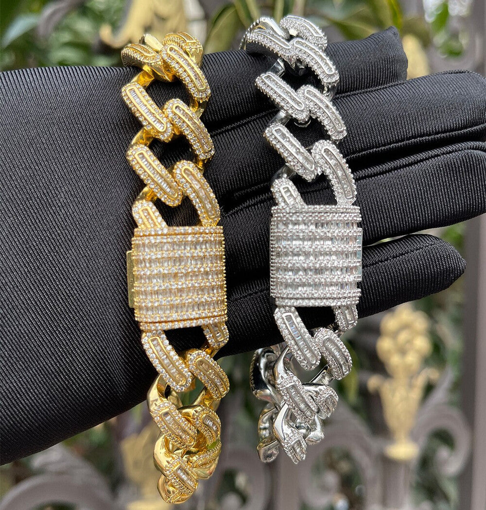 Colorless Moissanite Classic Link Cuban Men's Bracelet