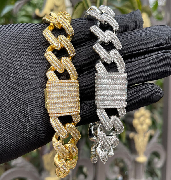 Colorless Moissanite Classic Link Cuban Men's Bracelet