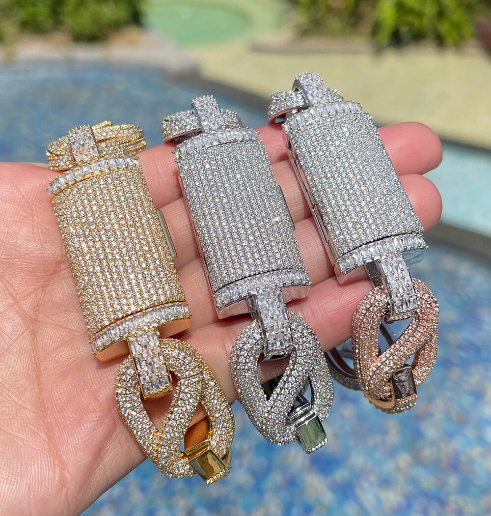 Iced Out Moissanite Hip Hop Bracelet For Men's
