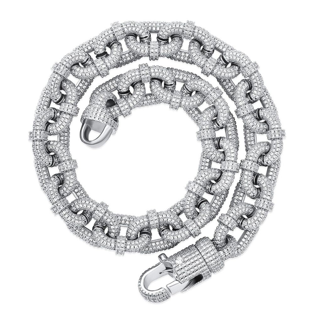 Round Cut Lab Grown Diamond Cuban Link Hip Hop Chain