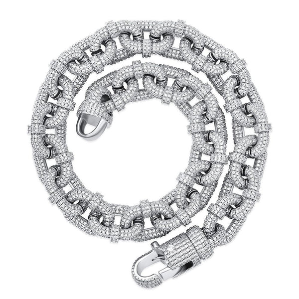 Round Cut Lab Grown Diamond Cuban Link Hip Hop Chain