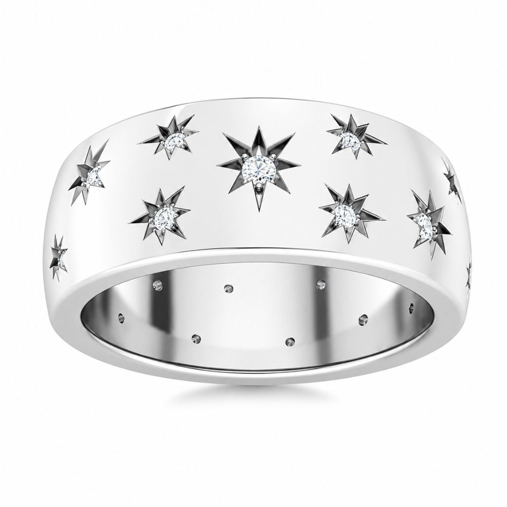Lab Grown Diamond Round Cut Classic Wedding Band Gift For Him