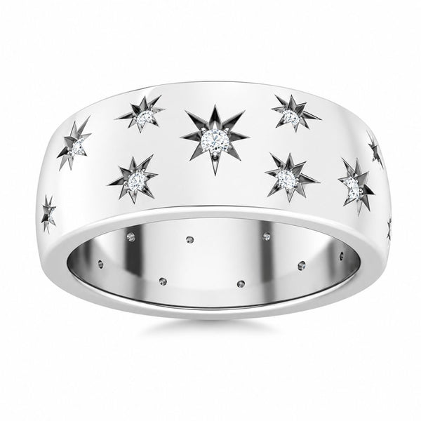 Lab Grown Diamond Round Cut Classic Wedding Band Gift For Him