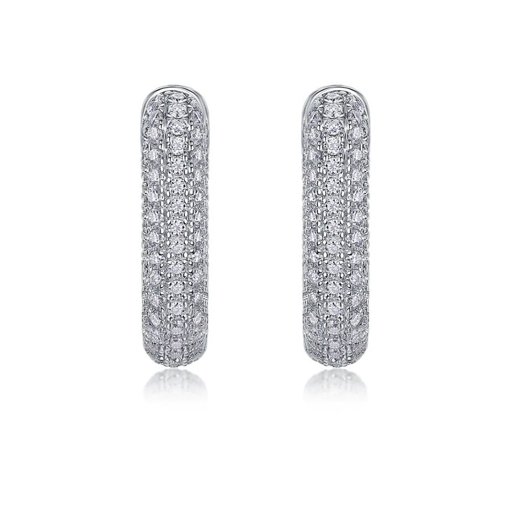 Moissanite Round Cut Women's Hoop Earrings