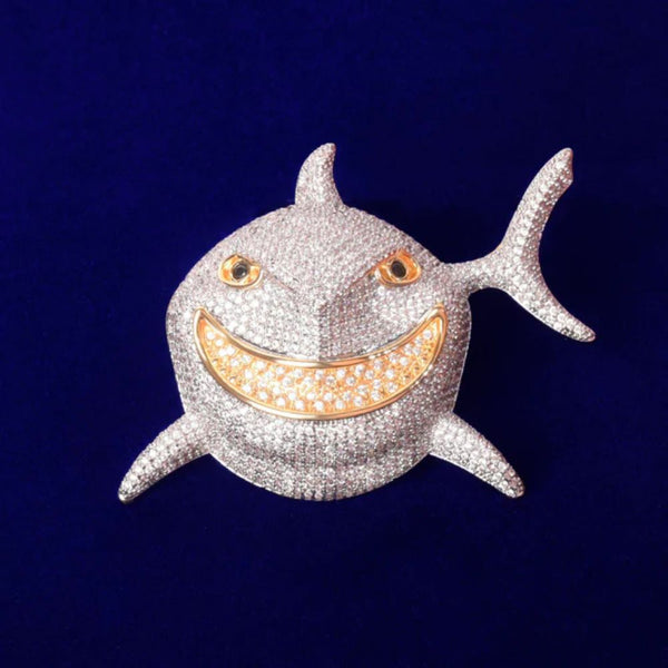 Lab Grown Diamond Round Cut Shark Face Hip Hop Pendant