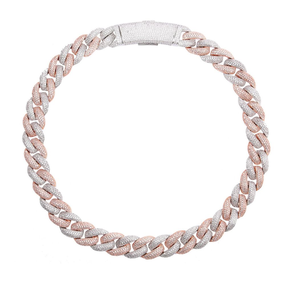 Lab Grown Diamond Round Cut Classic Cuban Link Chain