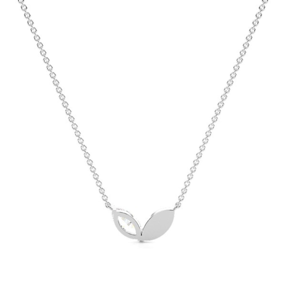 Colorless Moissanite Marquise Cut Solitaire Pendant