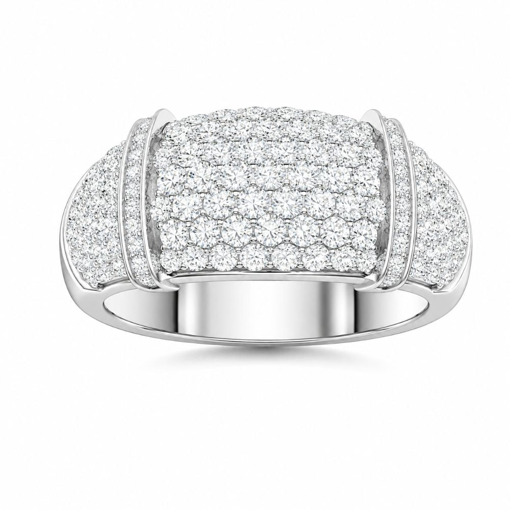 Lab Grown Diamond Round Cut Pave Set Engagement Ring