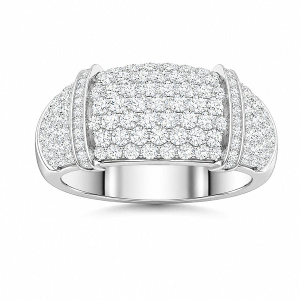 Lab Grown Diamond Round Cut Pave Set Engagement Ring