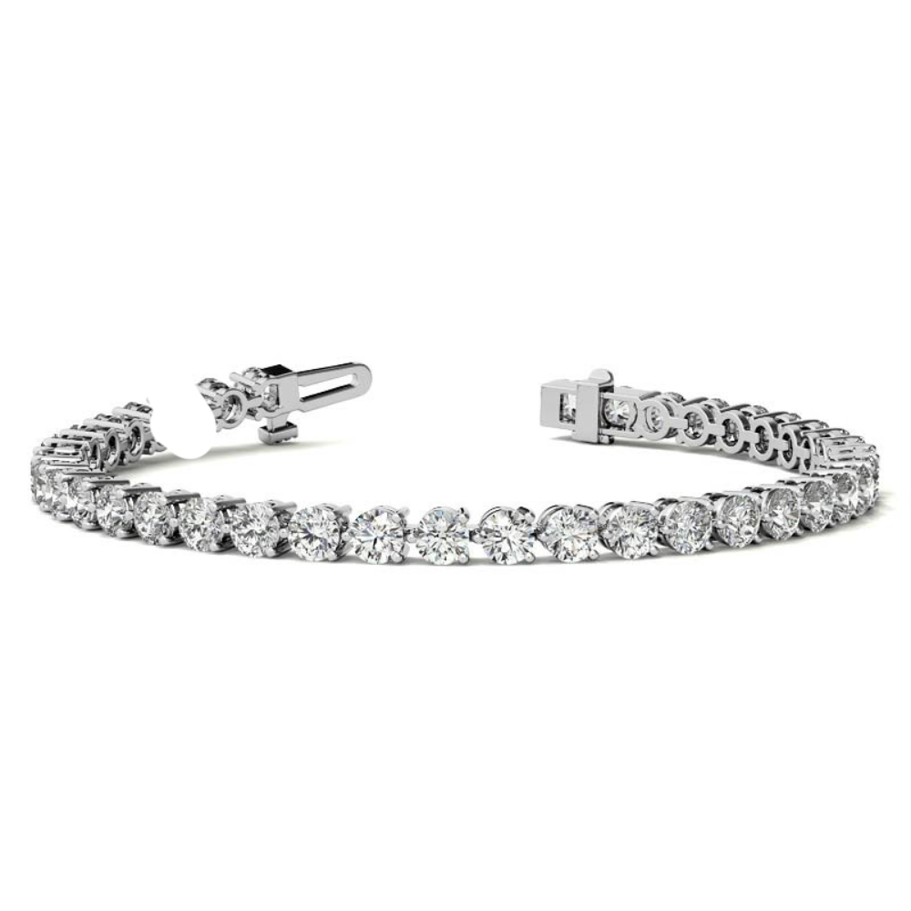 Colorless Moissanite Round Cut Tennis Bracelet