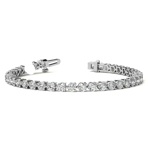 Colorless Moissanite Round Cut Tennis Bracelet