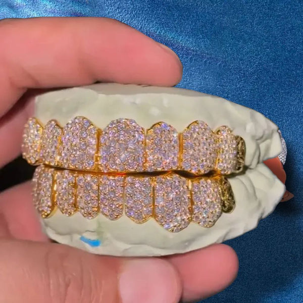 10 On 10 Moissanite Iced Out Classic Grillz For Him