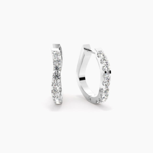 Round Cut Moissanite Pave Set Hoop Earrings For Women