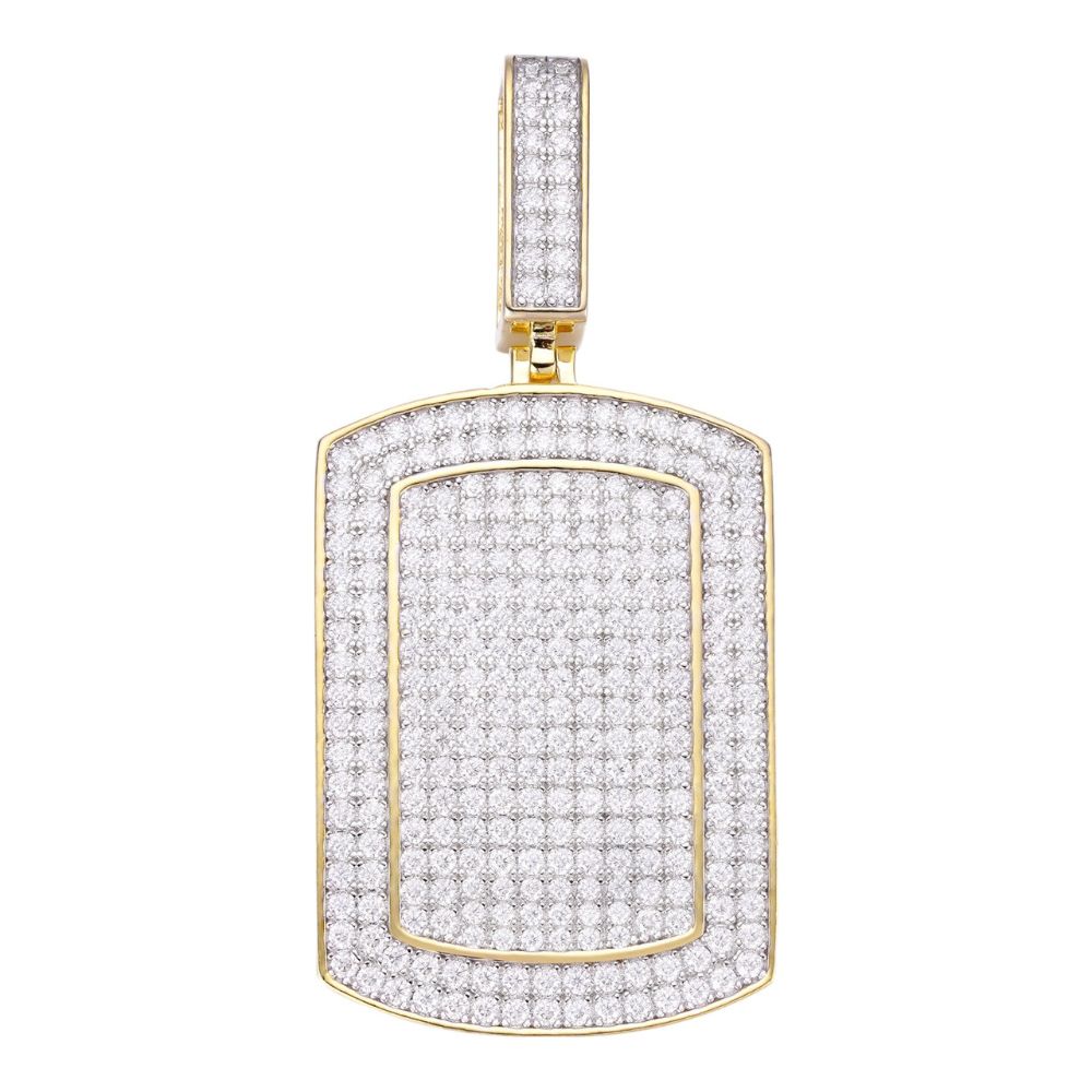 Moissanite Diamond Iced Out Dog Tag Hip Hop Pendant