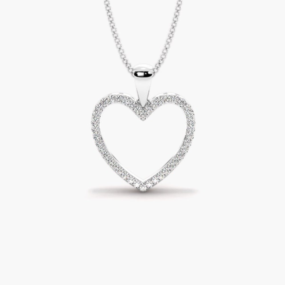 Round Brilliant Cut Moissanite Pave Set Pendant