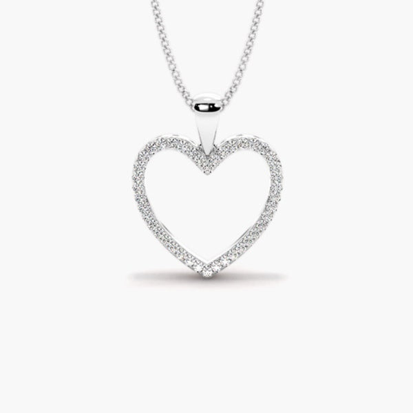 Round Brilliant Cut Moissanite Pave Set Pendant