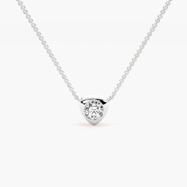 Round Cut Solitaire Moissanite Bezel Set Pendant