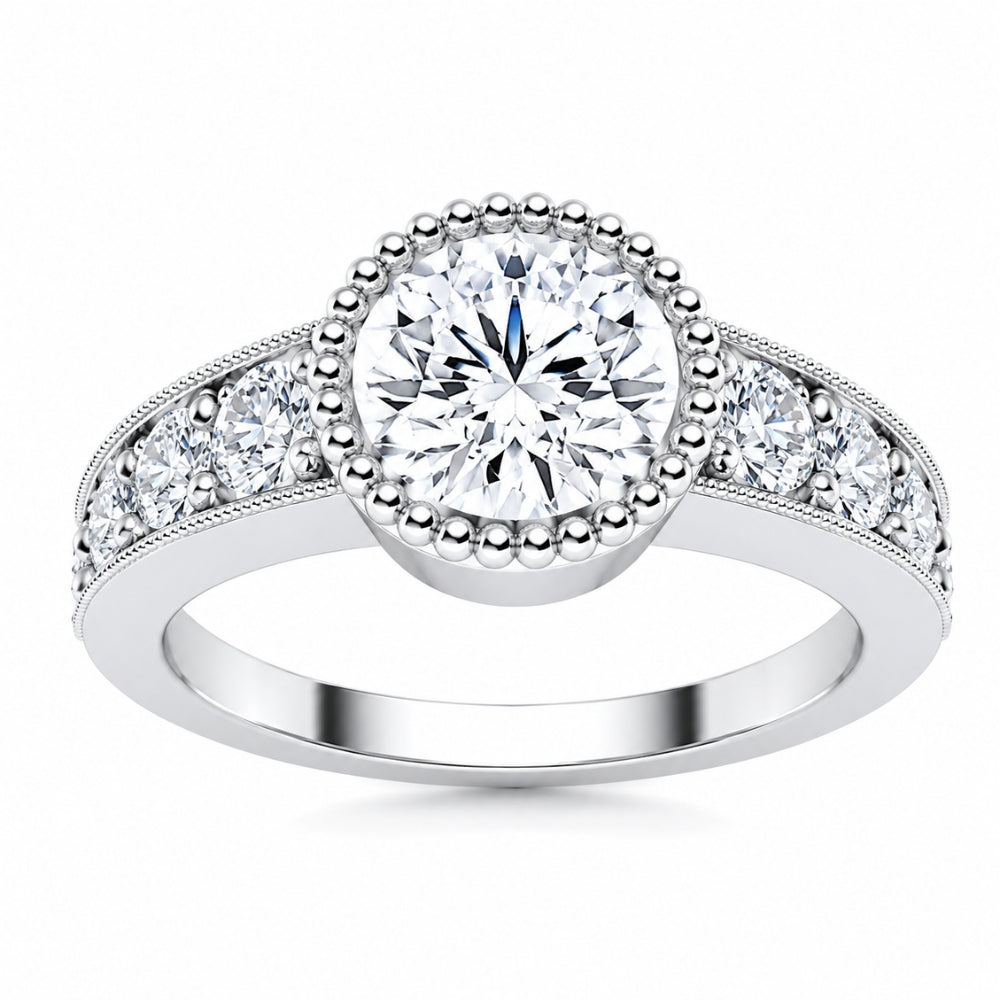 Round Cut Lab Grown Diamond Pave Set Men's Ring For Anniversary Gift