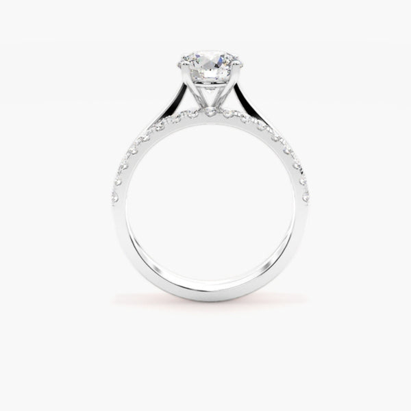 Round Cut Moissanite Solitaire Bridal Ring Set