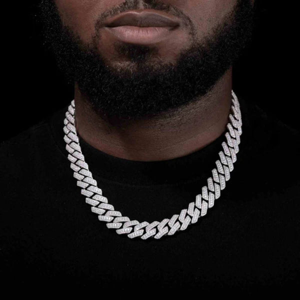 Lab Grown Diamond Round Cut Cuban Link Chain For Men