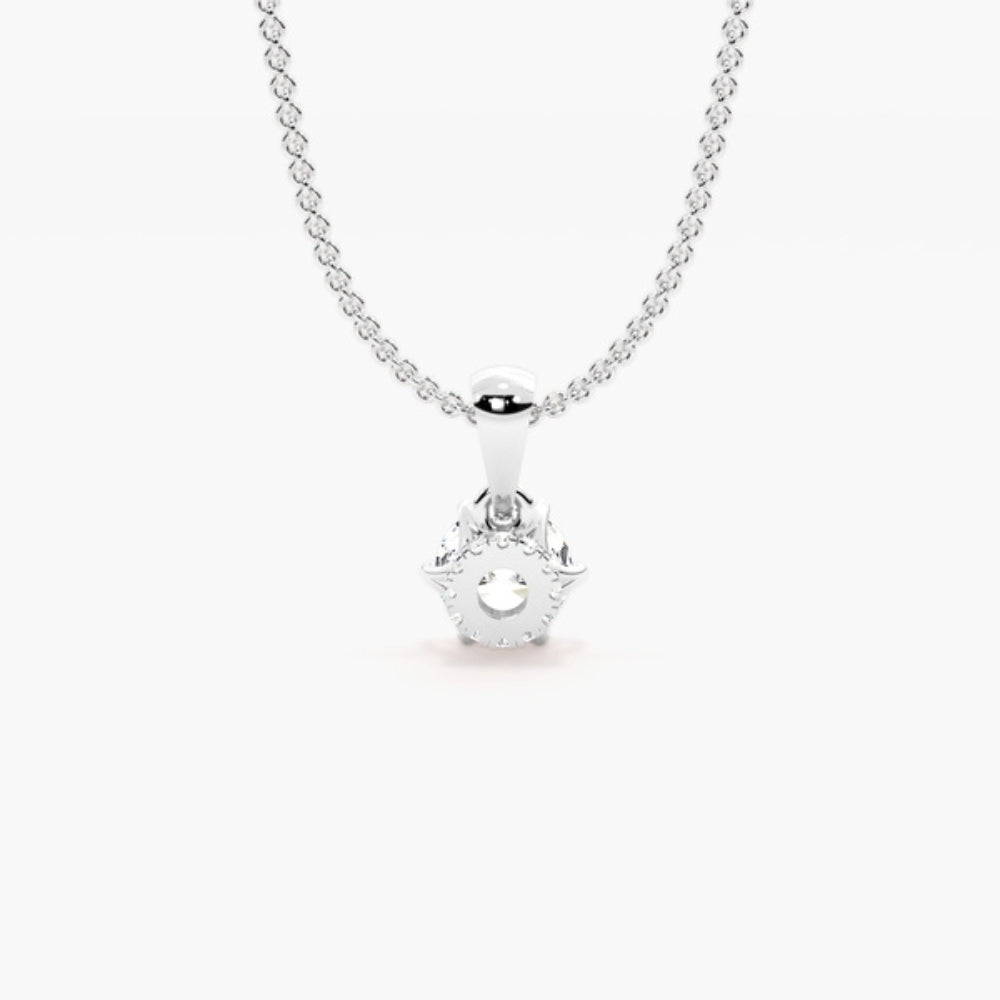 Round Cut Moissanite Hidden Halo Pendant