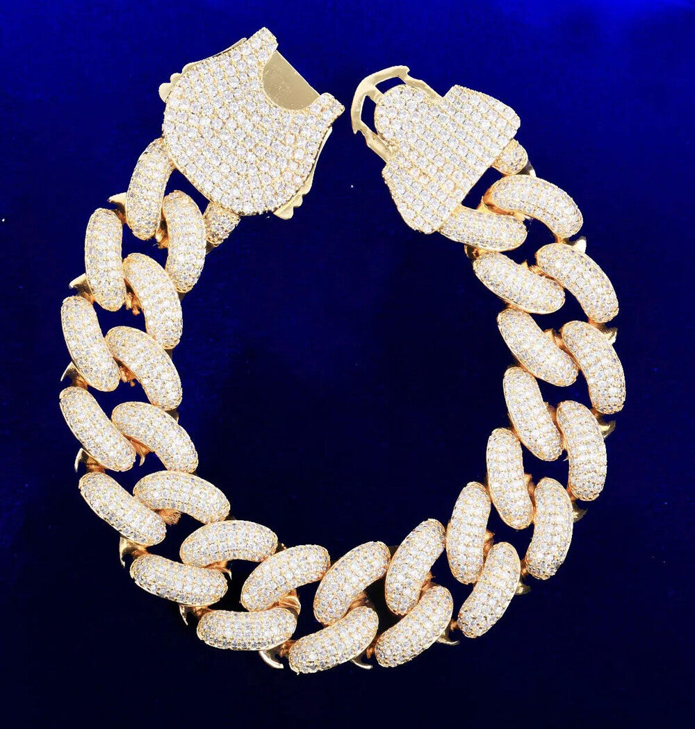 Moissanite Iced Out Cuban Link Hip Hop Bracelet