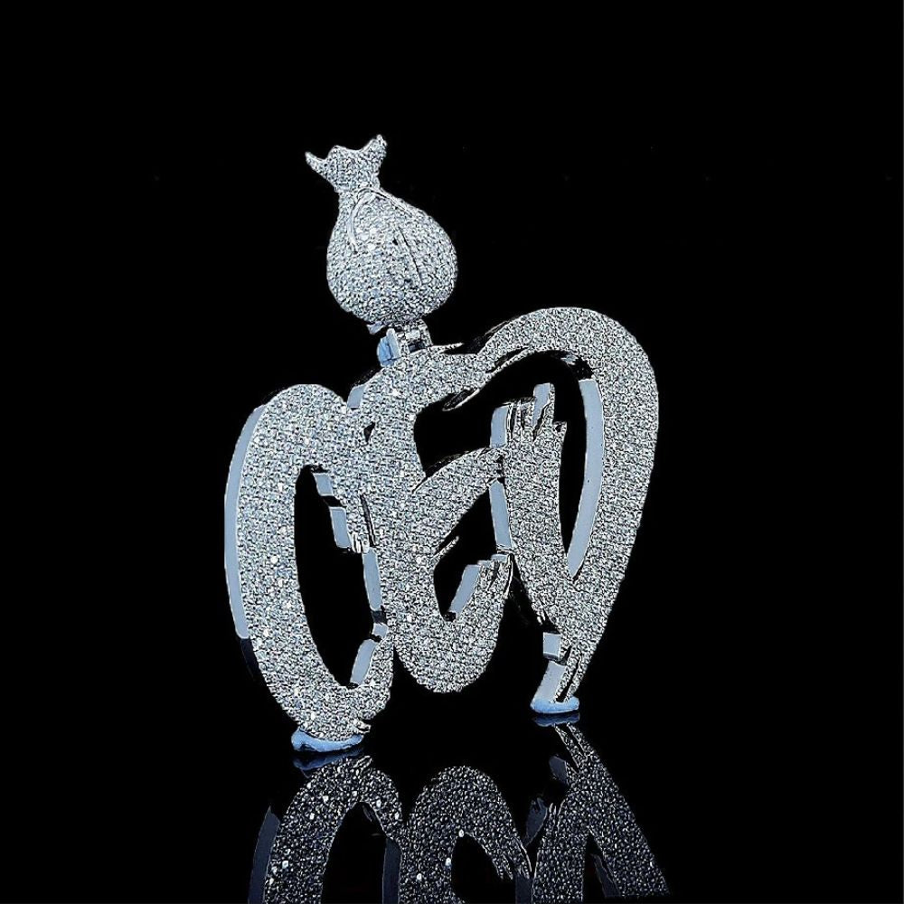 Iced Out VVS1 Moissanite Rapper Style Hip Hop Pendant